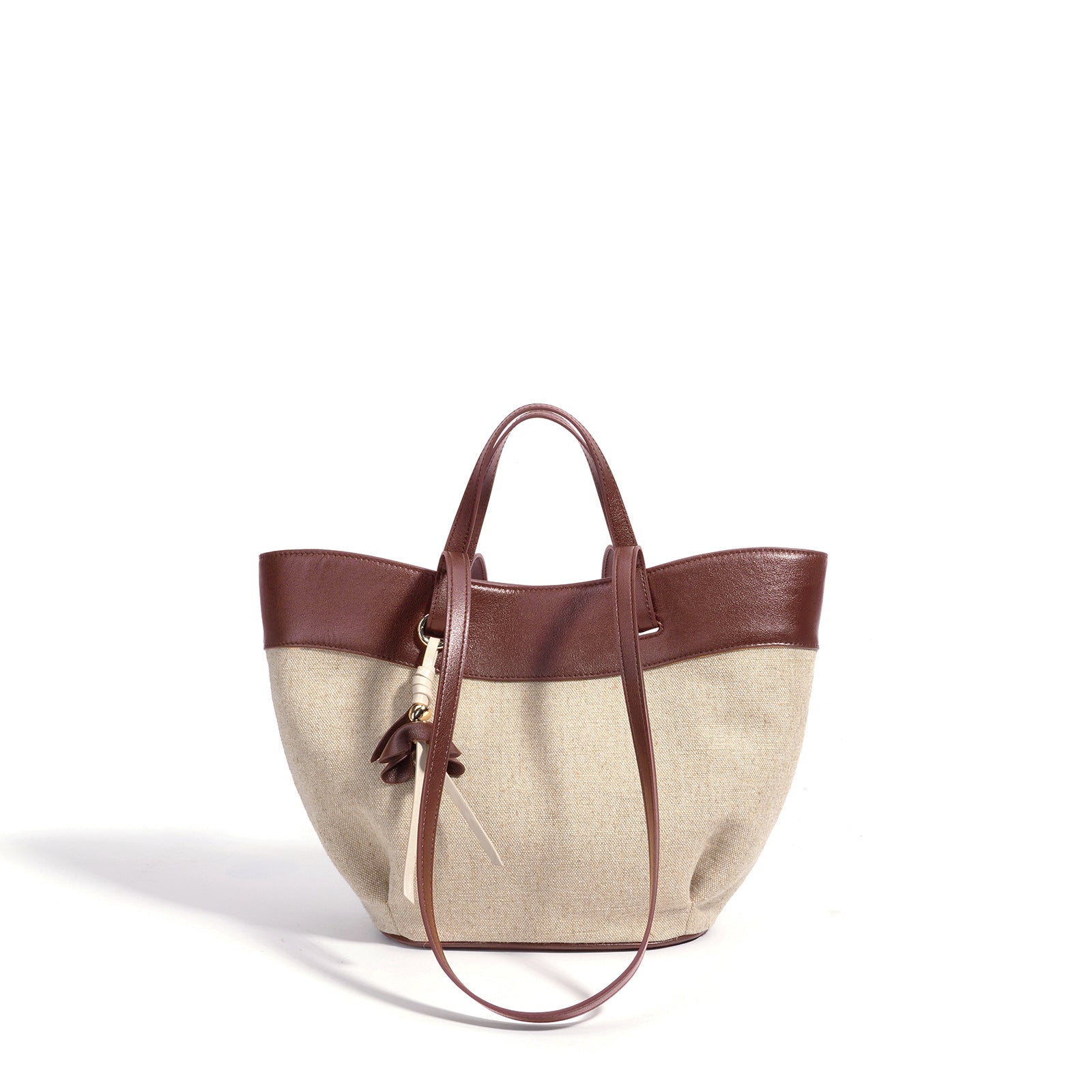 High-End Design Women's Bag 100% Genuine Leather and Linen Fabric Single Shoulder Bag Morocco