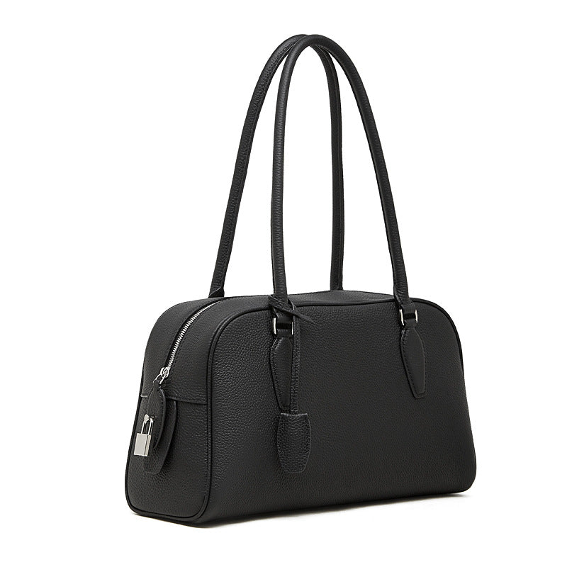 Women's Bag 100% Genuine Leather Long Handle Shoulder Underarm Bowling Bag Vermont