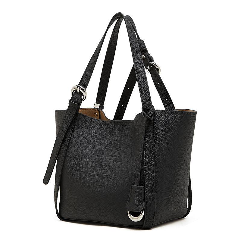 High-End Design Women's Bag 100% Genuine Leather Basket Bag Minnesota