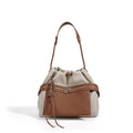 High-End Design Women's Bag 100% Genuine Leather and Linen Fabric Single or Cross Shoulder Bag Cabo Verde
