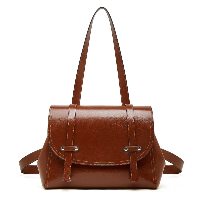 Women's Bag 100% Genuine Oil-Waxed Leather Cross-Border Women's Backpack Montana