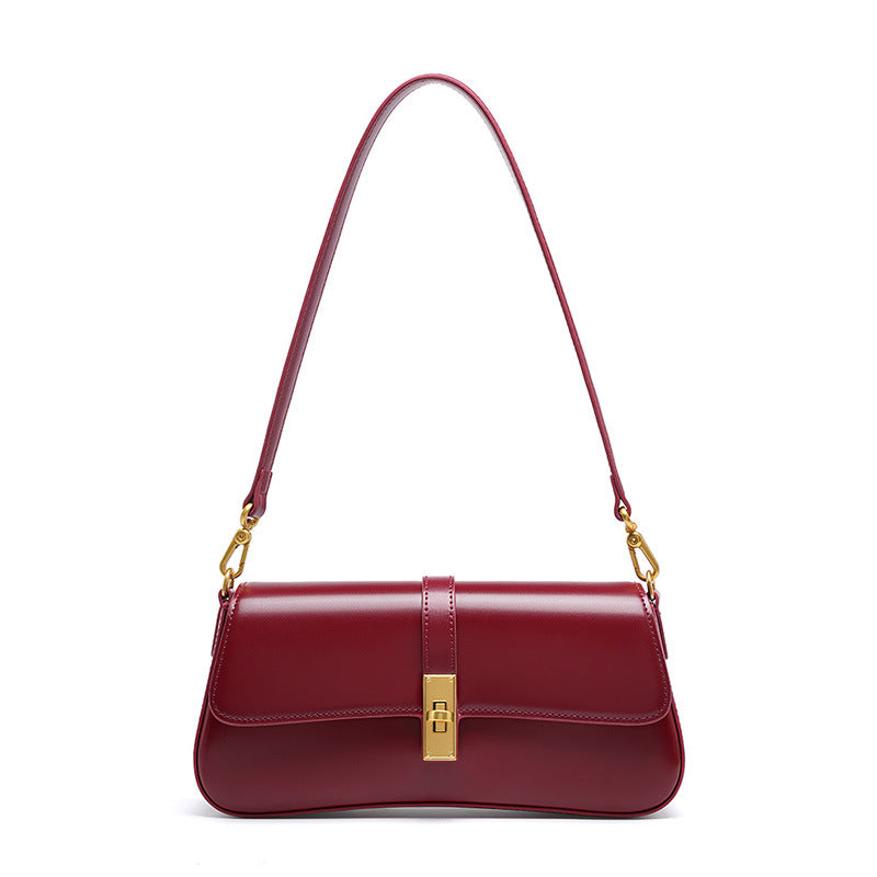 Korean Style Baguette Women's 100% Genuine Leather Single Shoulder or Crossbody Bag Ontario