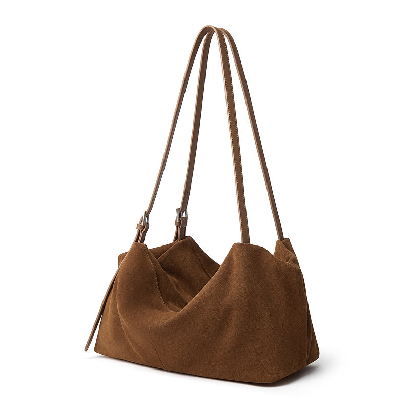 Women's Bag 100% Genuine Leather Suede Long Handle Shoulder Underarm Pillow Bag Louisiana