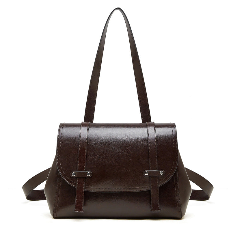 Women's Bag 100% Genuine Oil-Waxed Leather Cross-Border Women's Backpack Montana