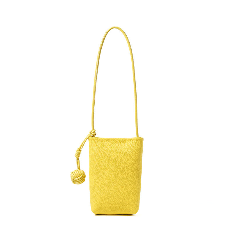Designed Women's 100% Genuine Leather Small Single Shoulder or Crossbody Mobile Phone Bag Nice