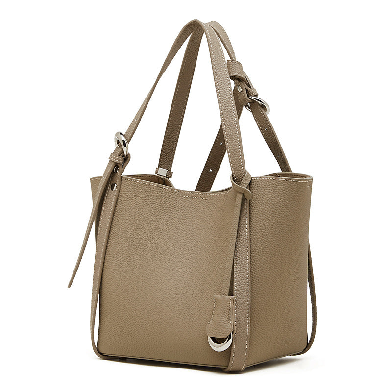 High-End Design Women's Bag 100% Genuine Leather Basket Bag Minnesota