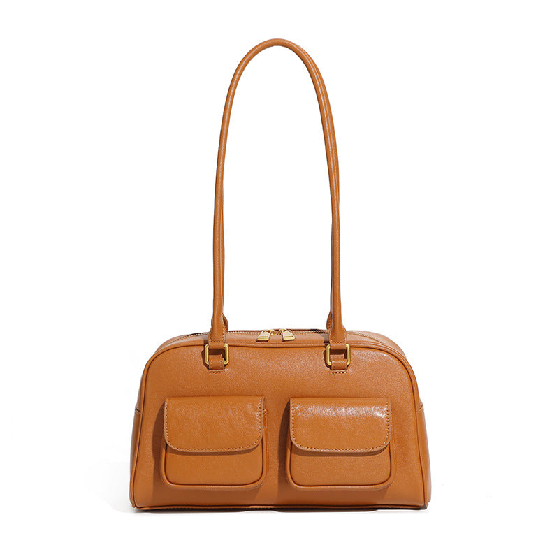 Underarm Long Style Baguette Women's 100% Genuine Leather Single Shoulder Bag Barcelona
