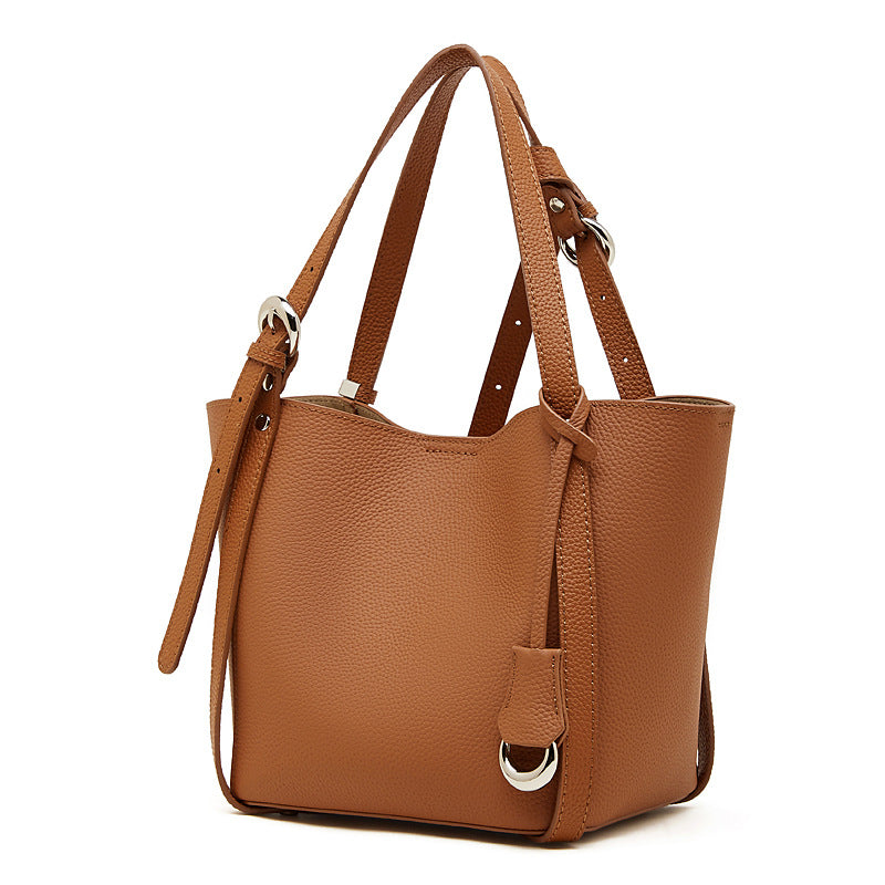 High-End Design Women's Bag 100% Genuine Leather Basket Bag Minnesota