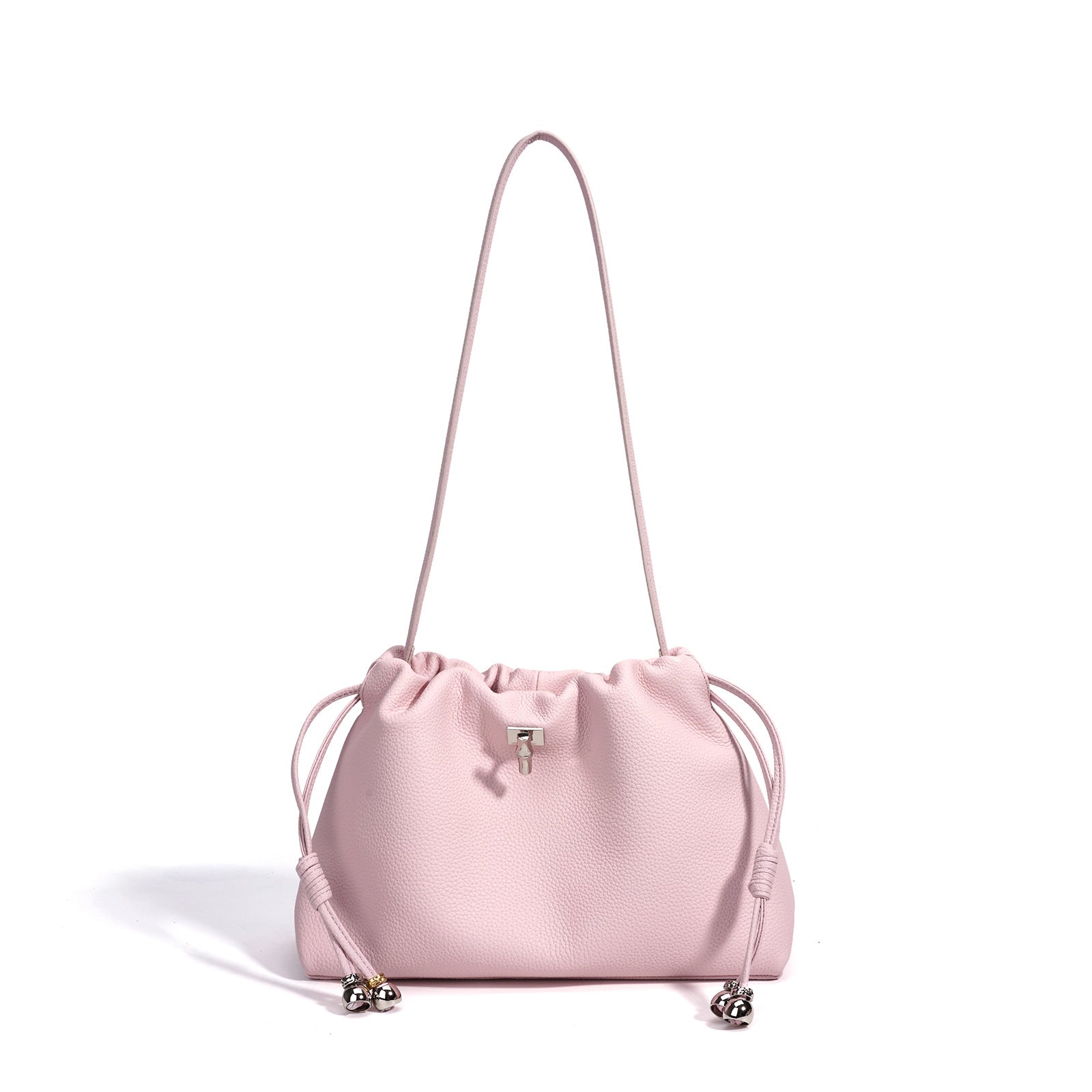 Designed Women's 100% Genuine Leather Single Shoulder Pleated Cloud Bag Roma