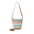 Design Women's 100% Genuine Leather Single Shoulder or Crossbody Straw Woven Bag Rancho