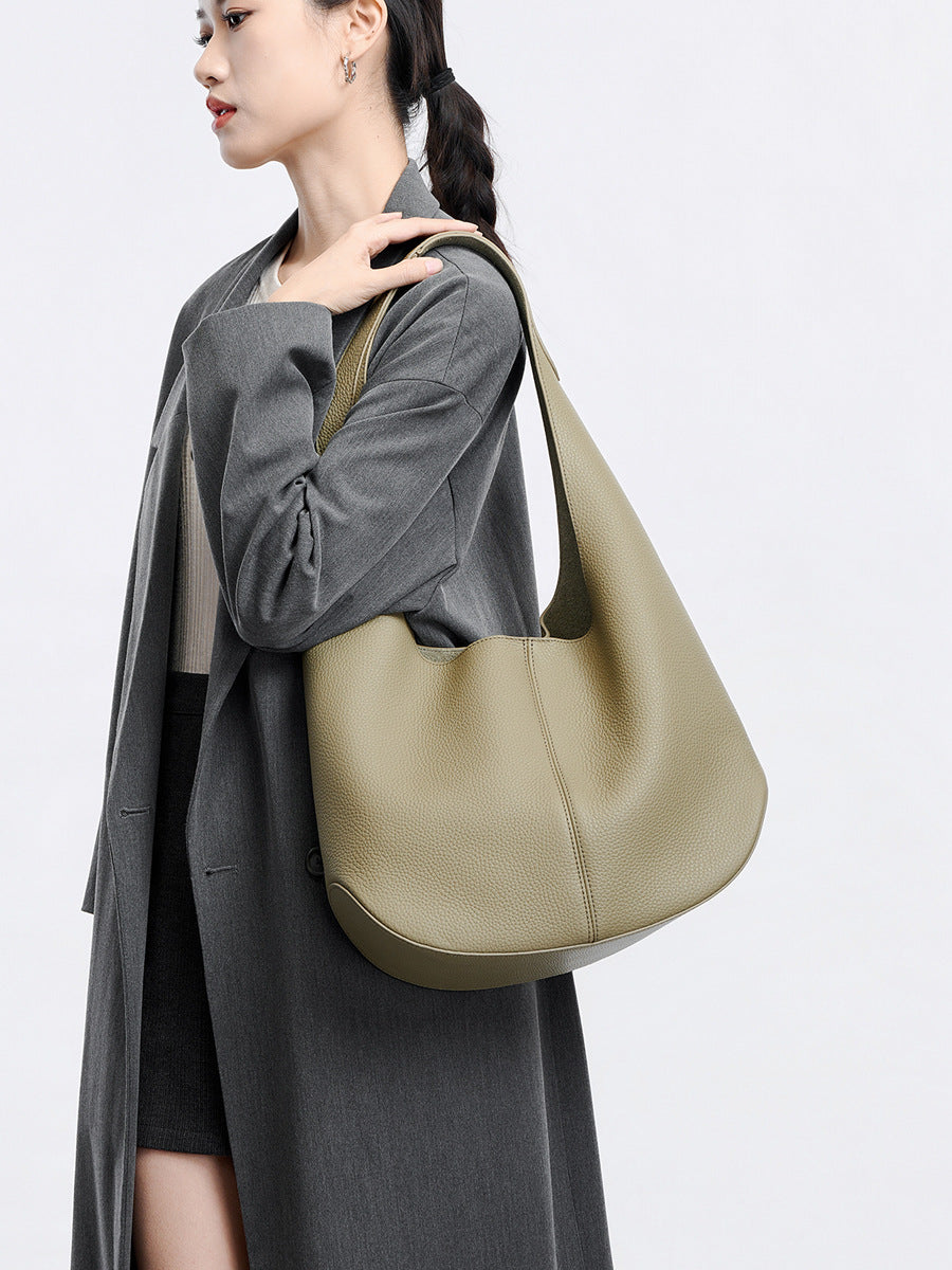 High-End Design Women's Bag 100% Genuine Leather Single Shoulder Tote Bag Corina