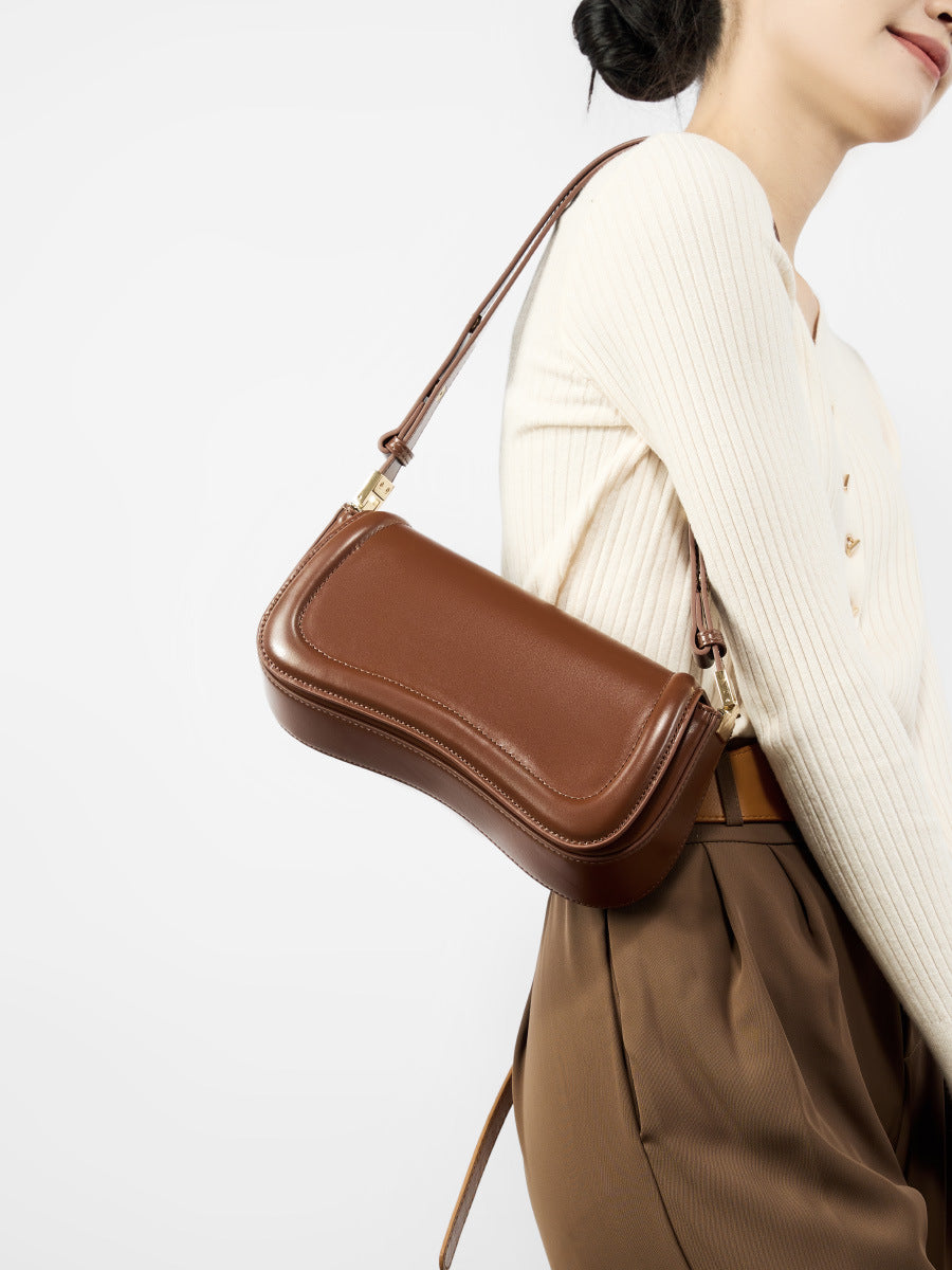 High-End Design Women's 100% Genuine Leather Single Shoulder Tofu Bag Arkansas