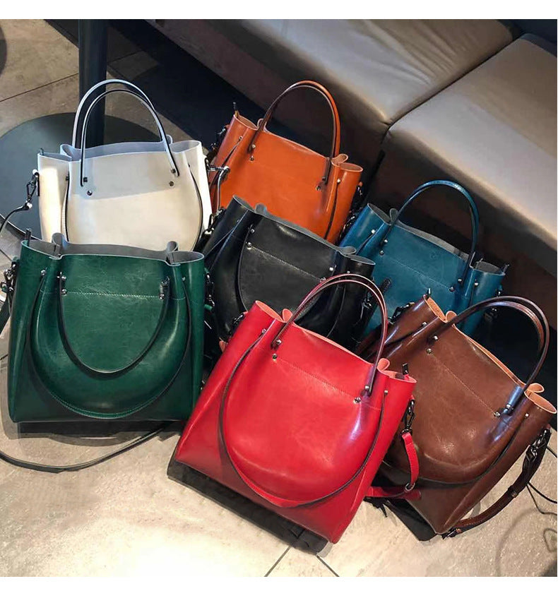 High-End Design Women's 100% Genuine Leather Tote Bag Faro