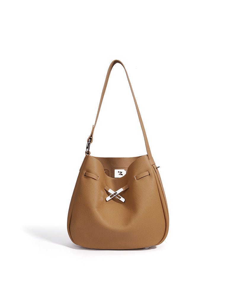 High-End Design Women's 100% Genuine Leather Single or Across Shoulder Tote Bag Paola