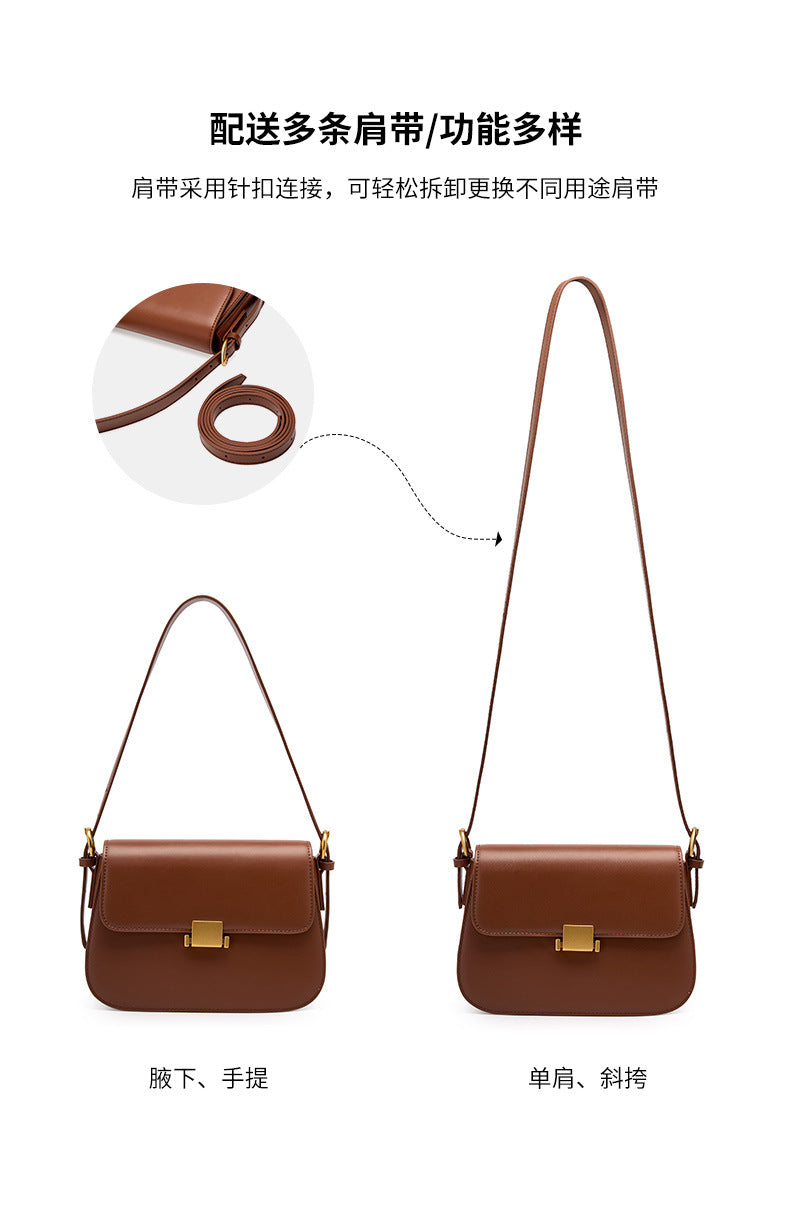 High-End Design Women's Bag 100% Genuine Leather Single Shoulder or Crossbody Bag Alberta