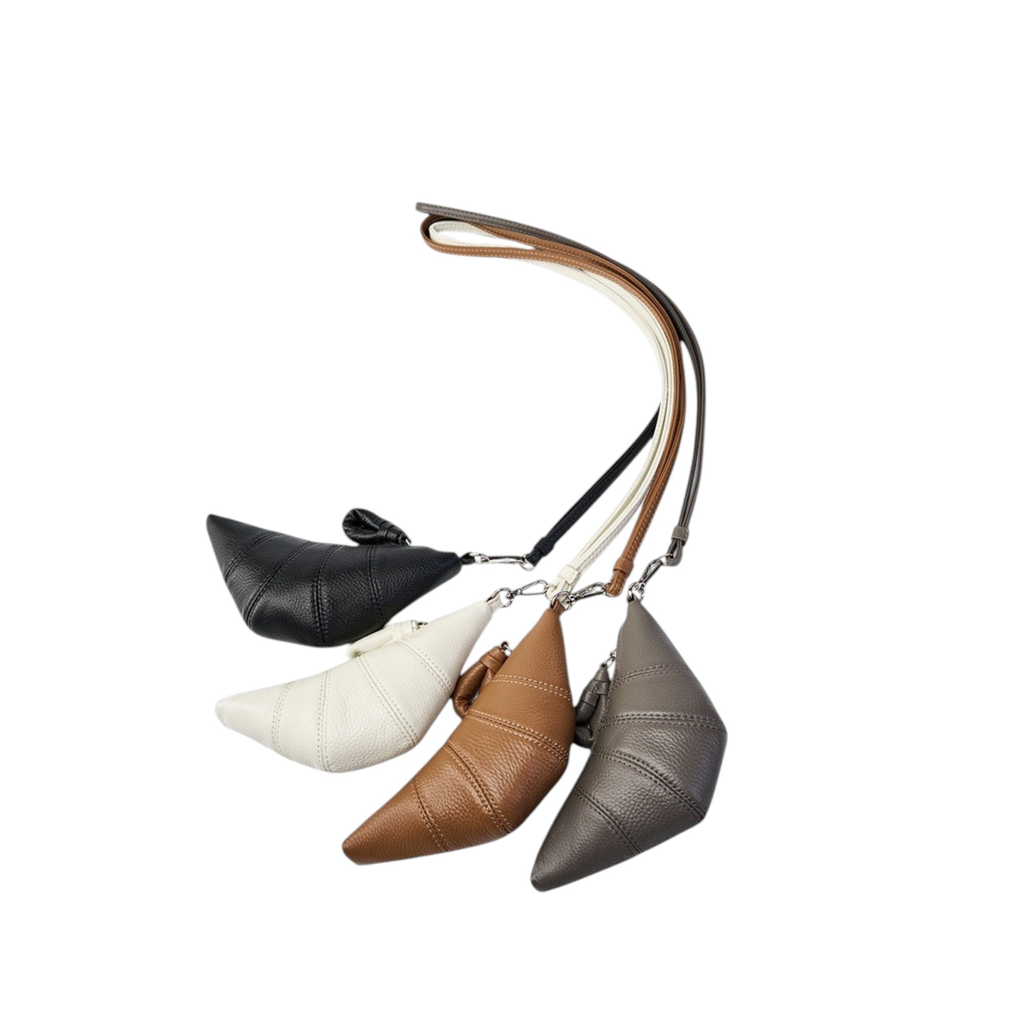 High-End Design Women's Mini Croissant Bag 100% Genuine Leather Neck or Crossbody Bag California