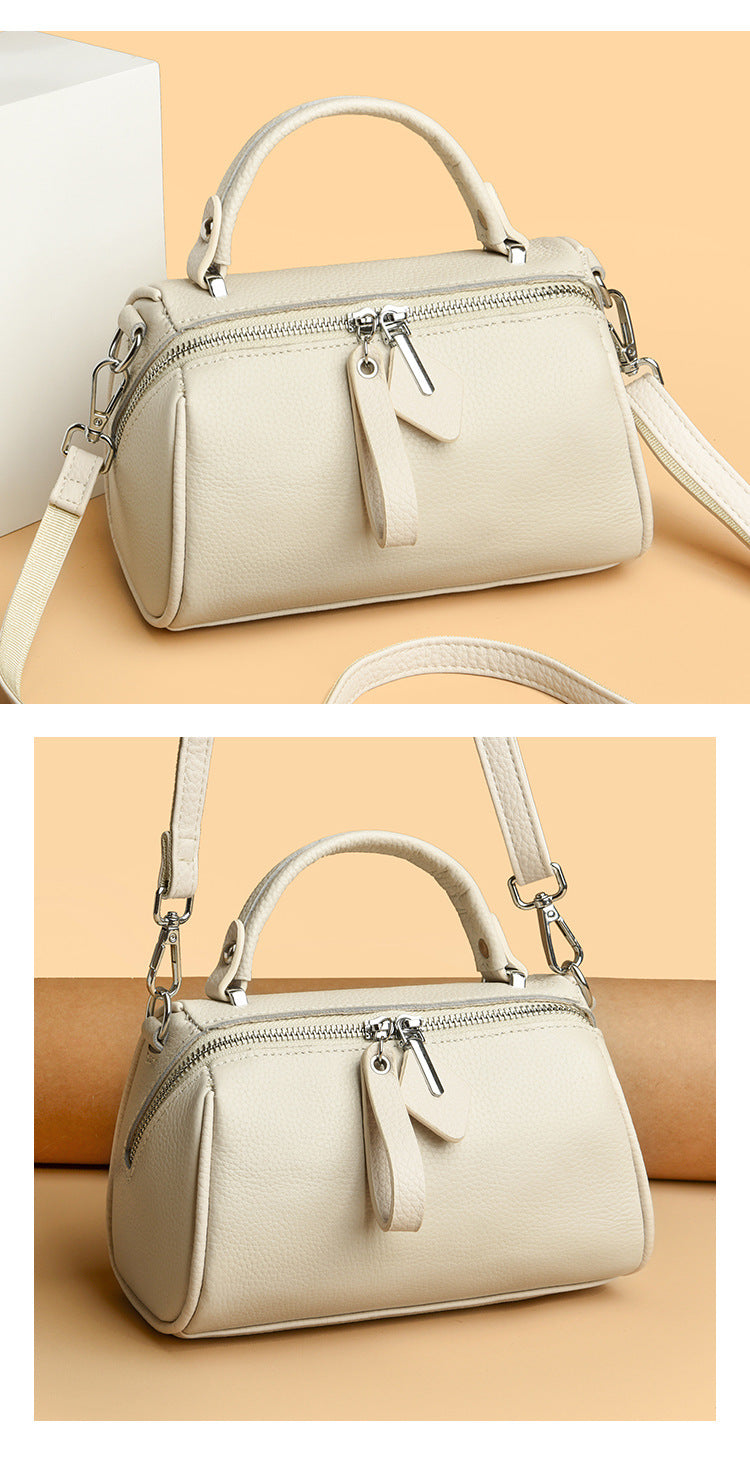 Leather Boston Pillow Elegant Shoulder Crossbody Handbag Texas
