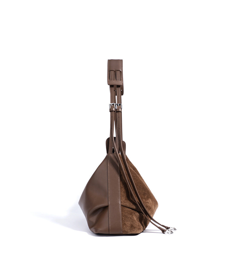 Women's Bag 100% Genuine Leather / Suede Long Handle Shoulder Underarm Pillow Bag Arles