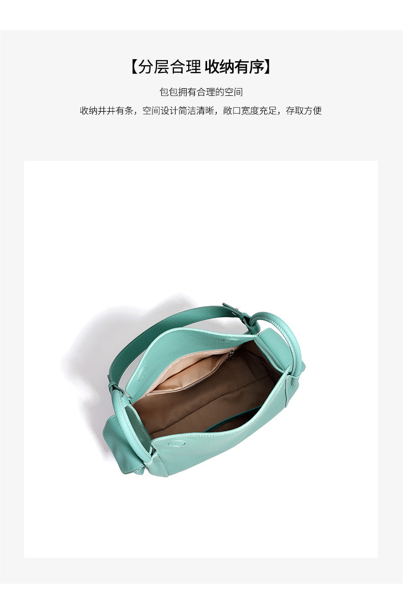 High-End Design Women's 100% Genuine Leather Single or Across Shoulder Pillow Bag Parma