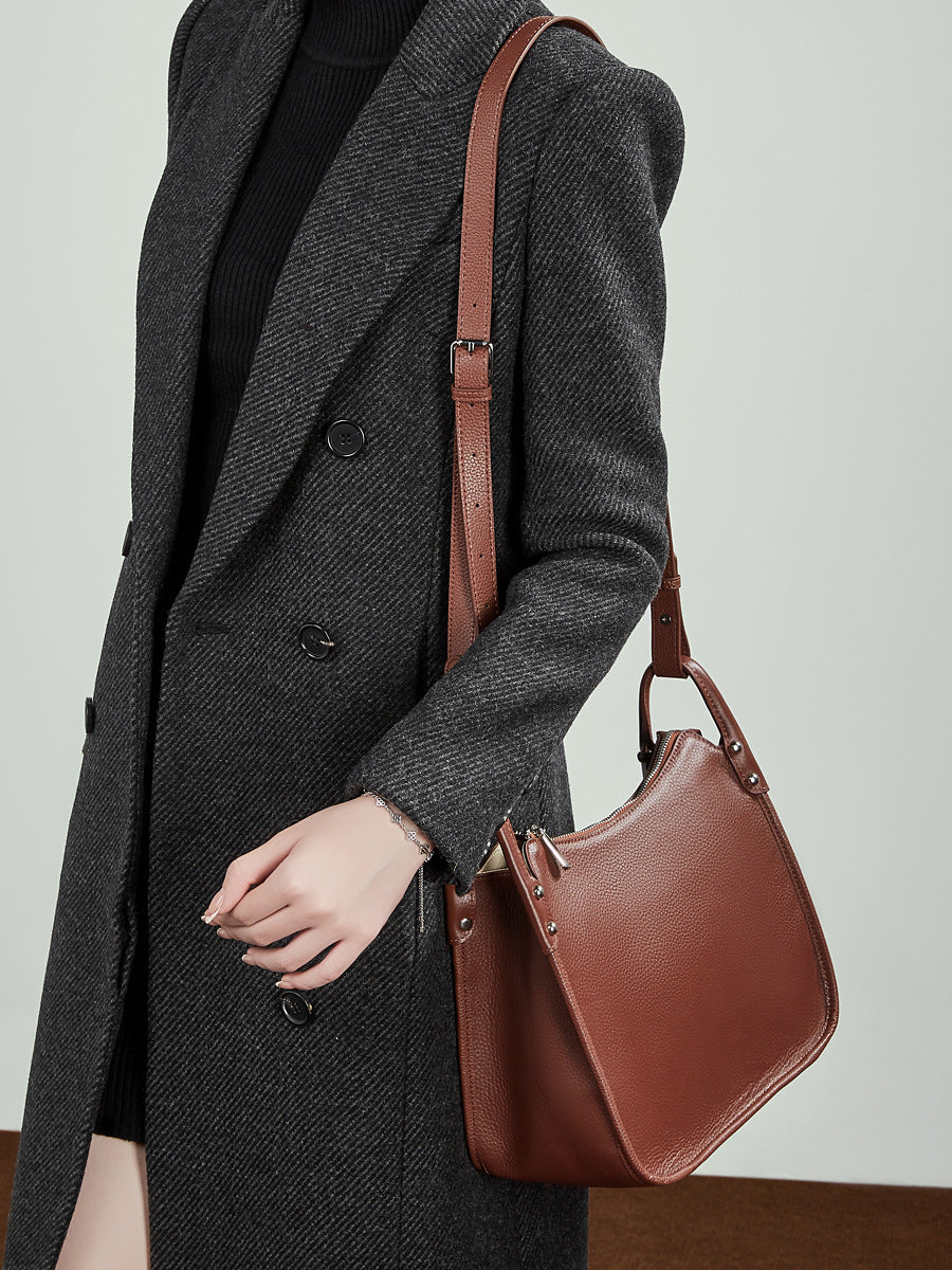 High-End Design Women's Bag 100% Genuine Leather Single Shoulder or Crossbody Tote Bag Kansas