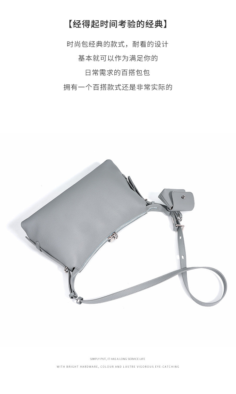 High-End Design Women's 100% Genuine Leather Single Shoulder Pillow Bag Palermo