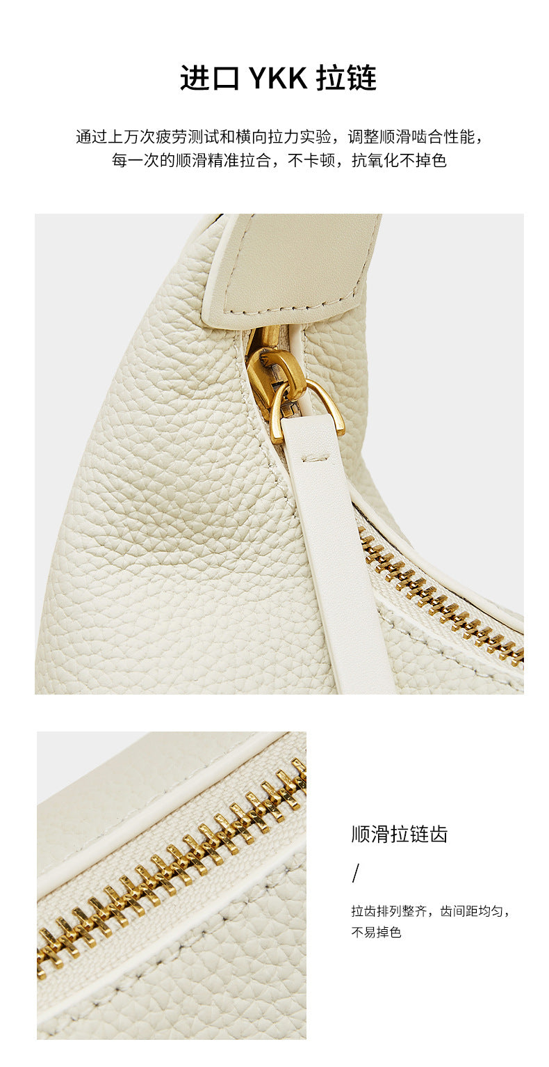 High-End Design Women's 100% Genuine Leather Single Shoulder Dumpling Bag Santa Ana