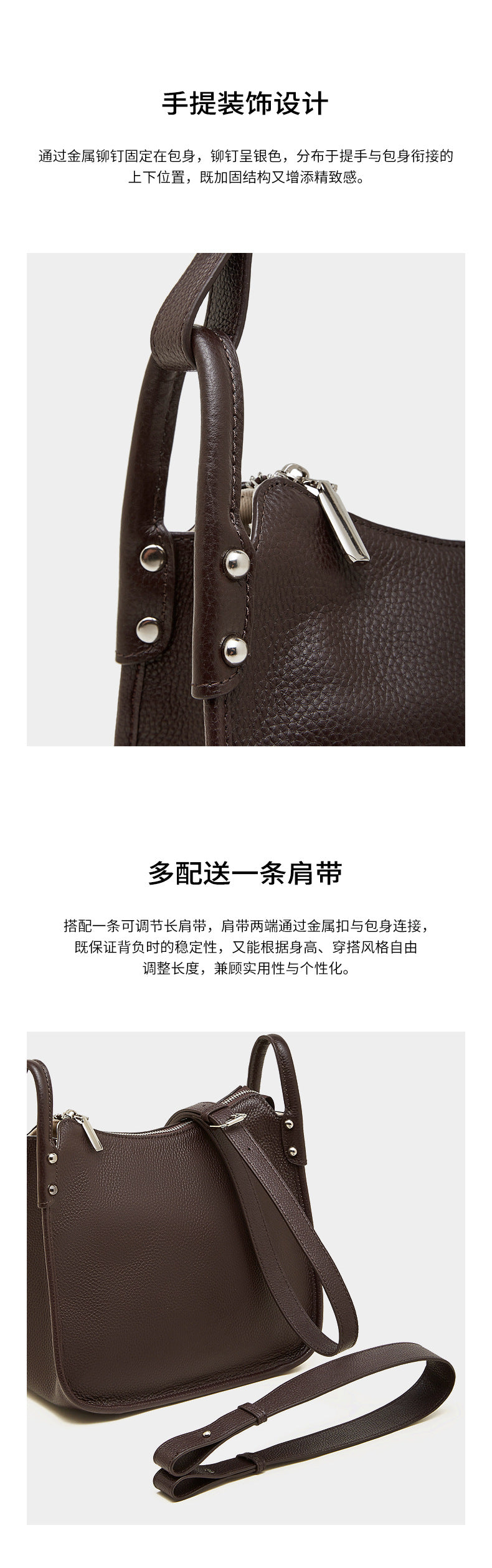 High-End Design Women's Bag 100% Genuine Leather Single Shoulder or Crossbody Tote Bag Kansas