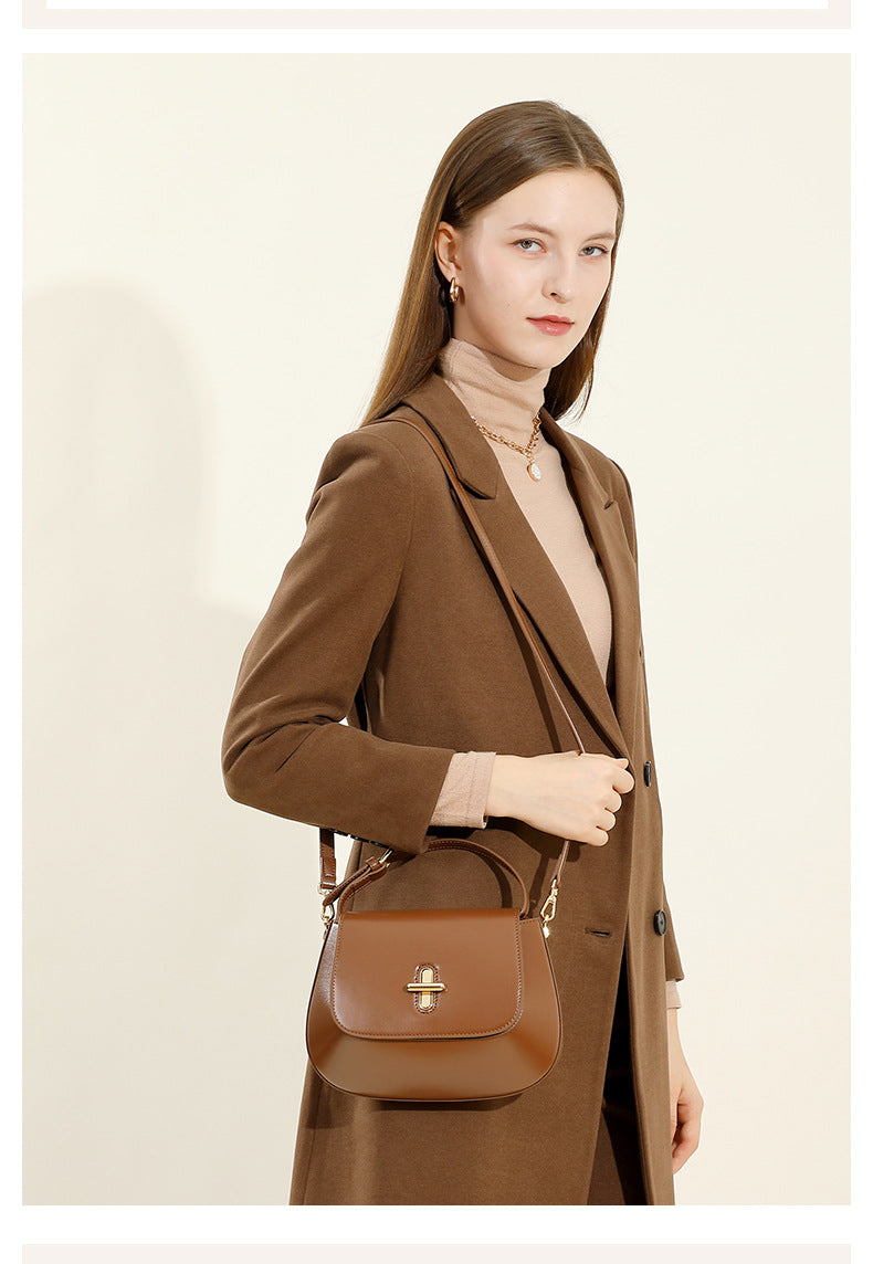 High-End Design Women's Bag 100% Genuine Leather Single Shoulder or Crossbody Capsule Bag Georgia