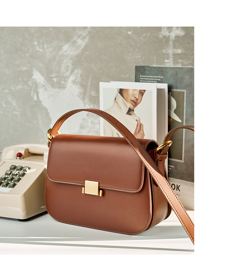 High-End Design Women's Bag 100% Genuine Leather Single Shoulder or Crossbody Bag Alberta