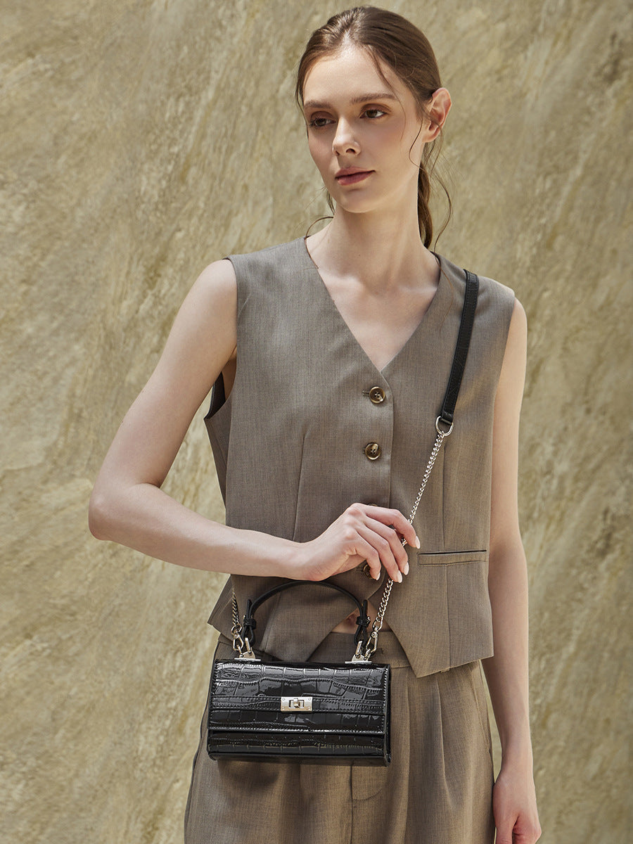 High-End Design Women's Bag 100% Genuine Leather Single Shoulder or Crossbody Bag Murano