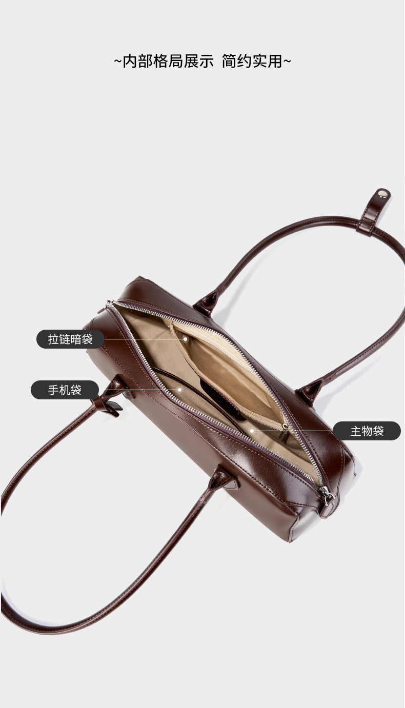 Underarm Long Style Baguette Women's 100% Genuine Leather Single Shoulder Bag North Carolina