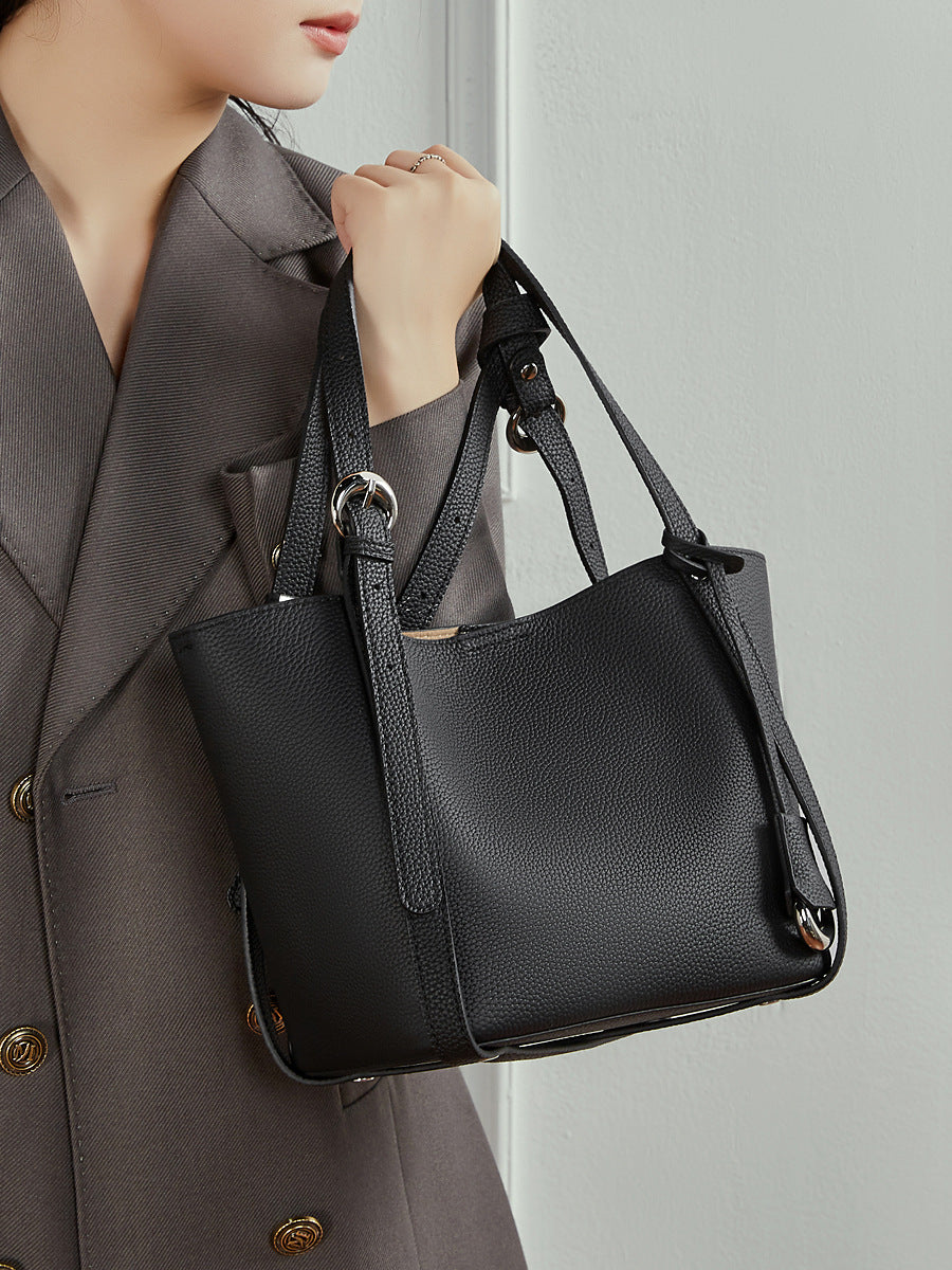High-End Design Women's Bag 100% Genuine Leather Basket Bag Minnesota