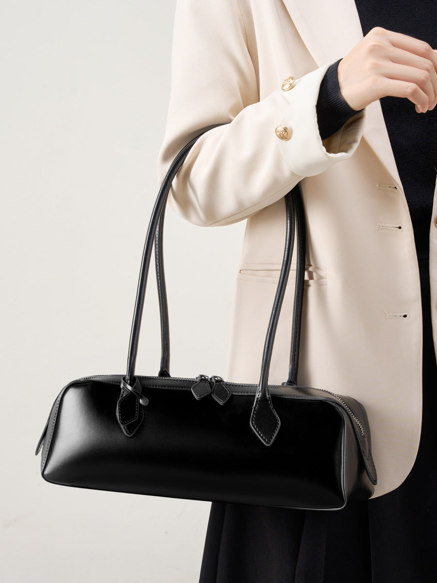 Underarm Long Style Baguette Women's 100% Genuine Leather Single Shoulder Bag North Carolina