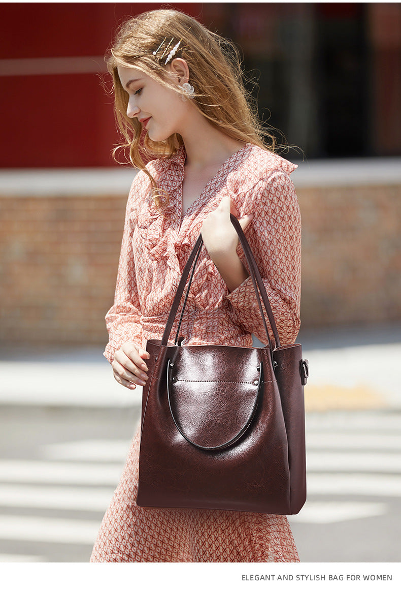 High-End Design Women's 100% Genuine Leather Tote Bag Faro