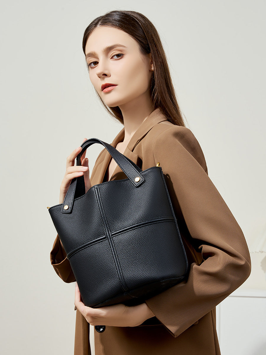 High-End Designed Women's 100% Genuine Leather Single and Cross Shoulder Tote Bag Nelly