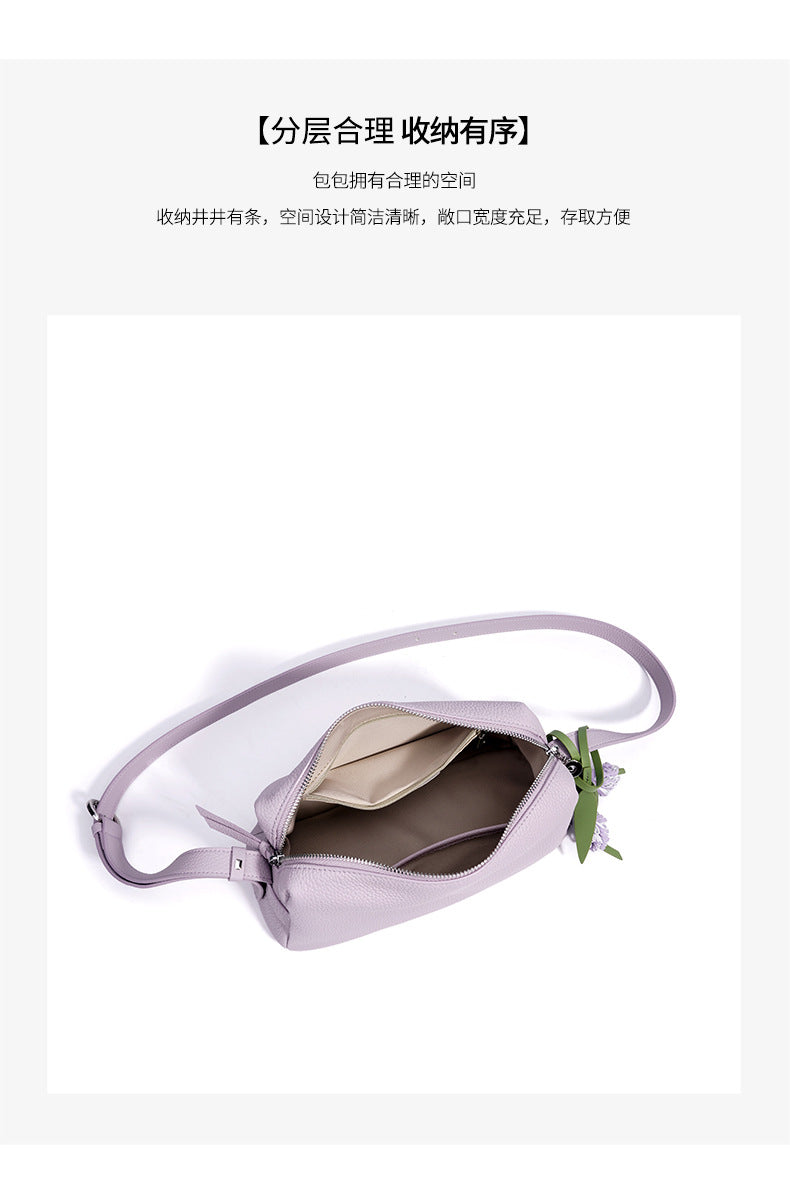 High-End Design Women's 100% Genuine Leather Single Shoulder Pillow Bag Marrakesh