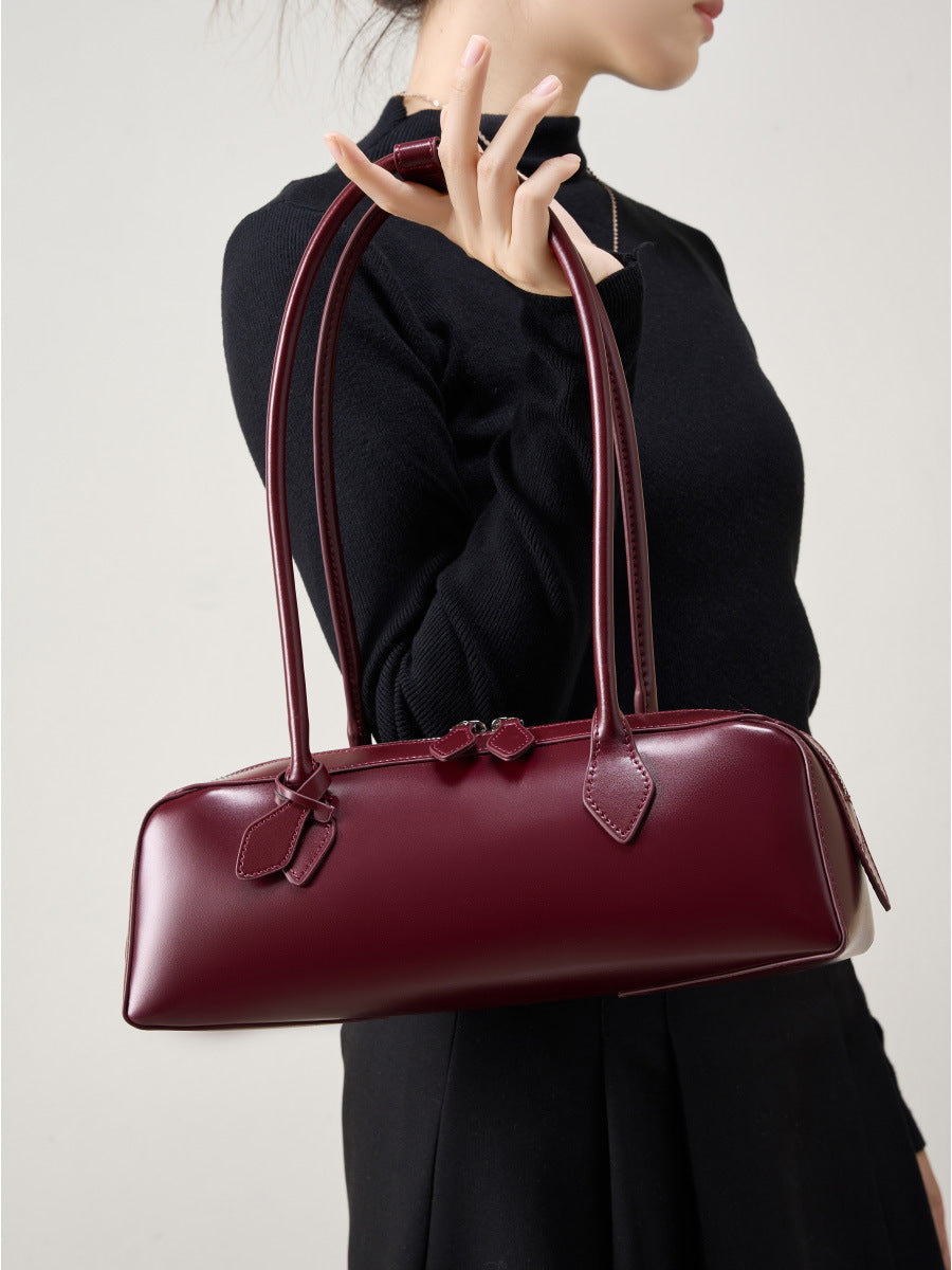 Underarm Long Style Baguette Women's 100% Genuine Leather Single Shoulder Bag North Carolina