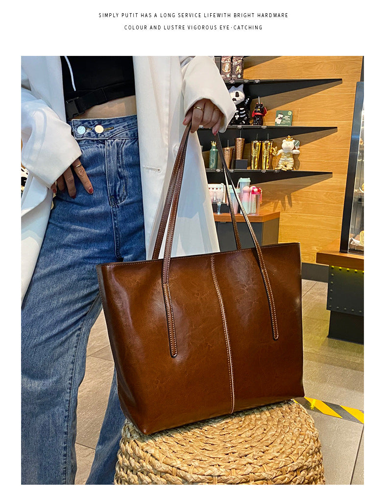 High-End Design Women's 100% Genuine Leather Tote Bag Vigo