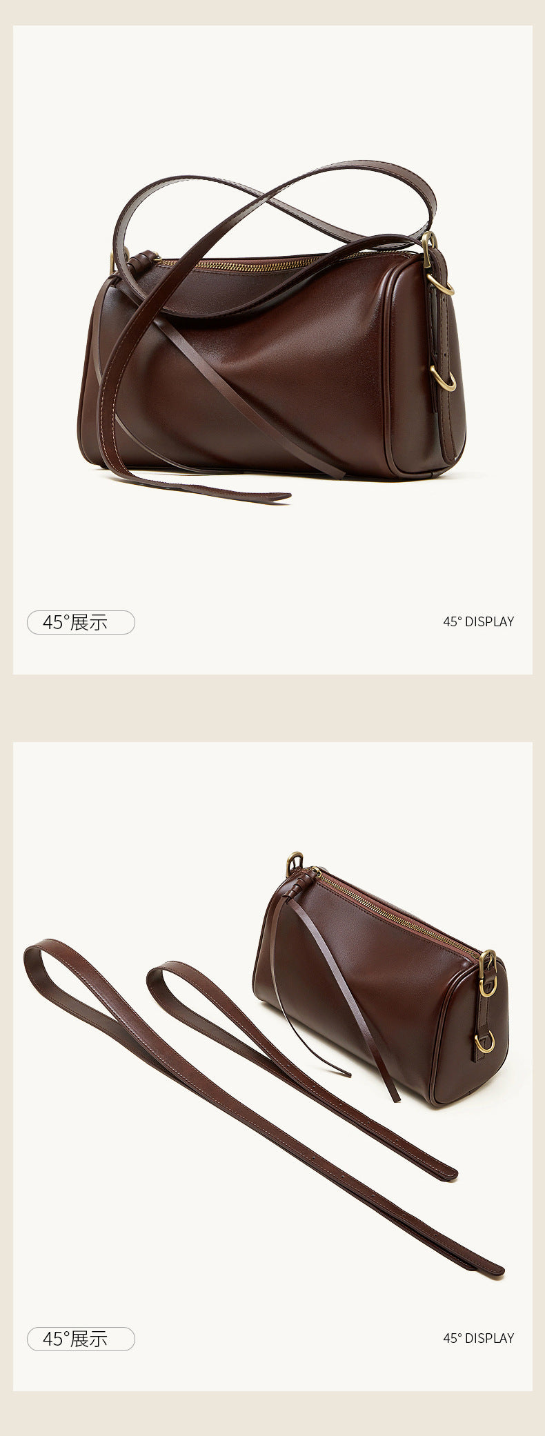 High-End Design Women's 100% Genuine Leather Single Shoulder Pillow Bag Seattle