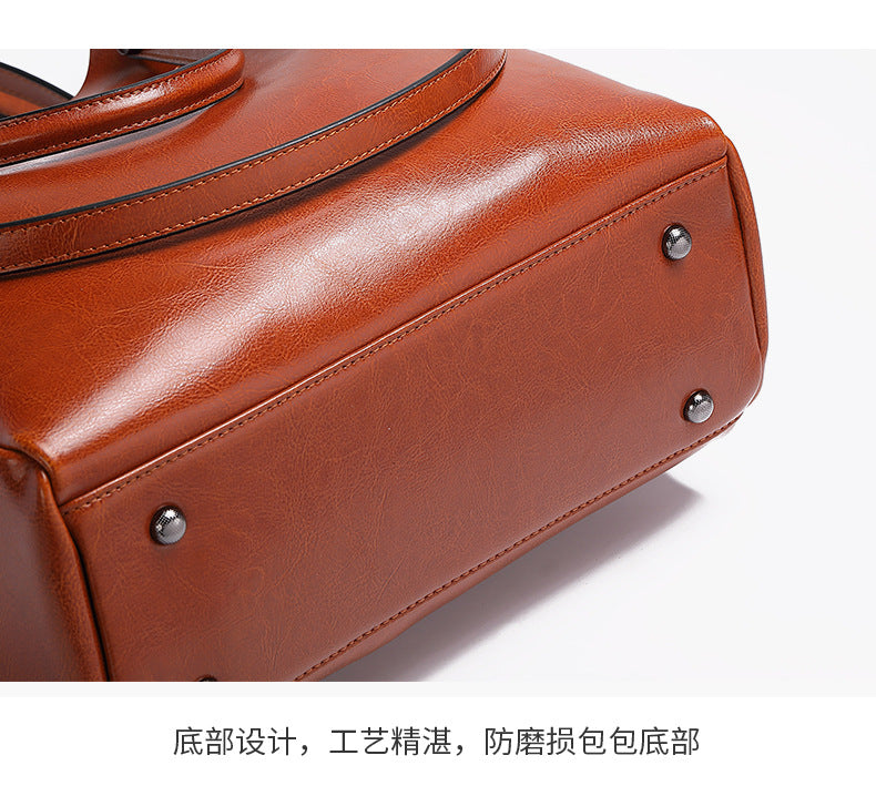High-End Design Women's 100% Genuine Leather Tote Bag Faro