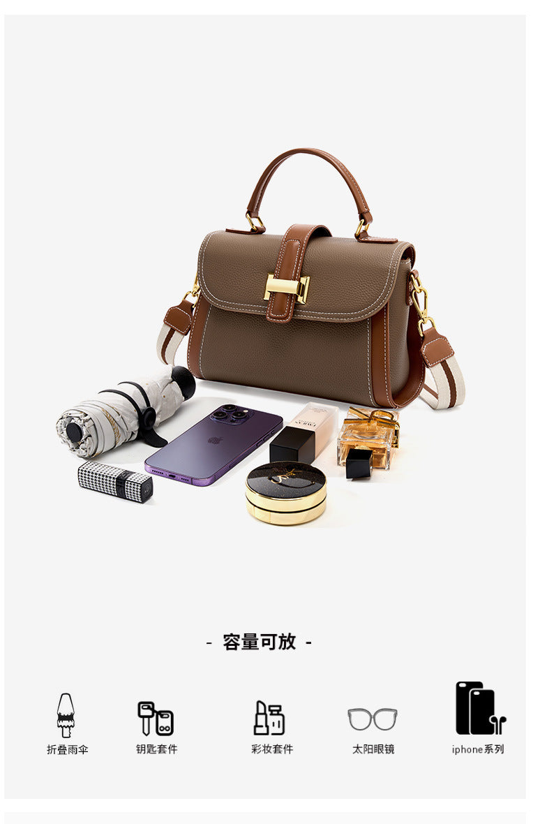 High-End Design Women's Bag 100% Genuine Leather Single Shoulder or Crossbody Bag Malaga
