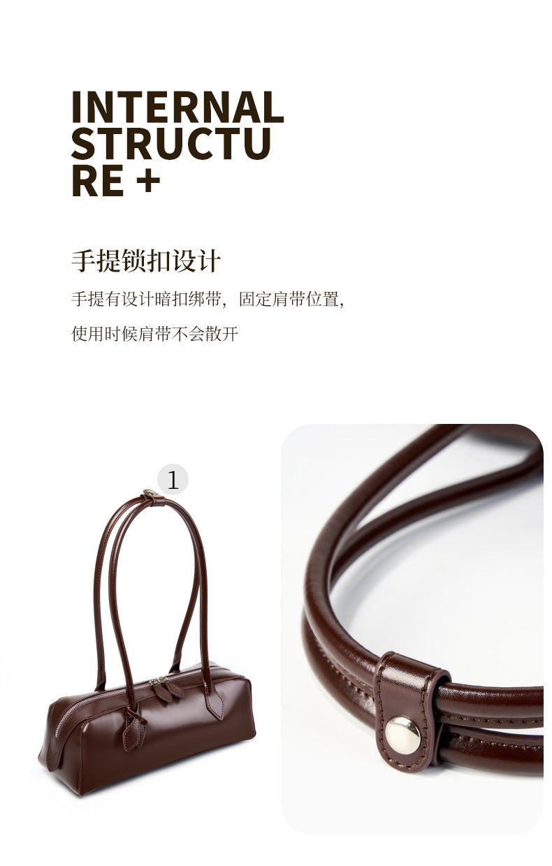 Underarm Long Style Baguette Women's 100% Genuine Leather Single Shoulder Bag North Carolina
