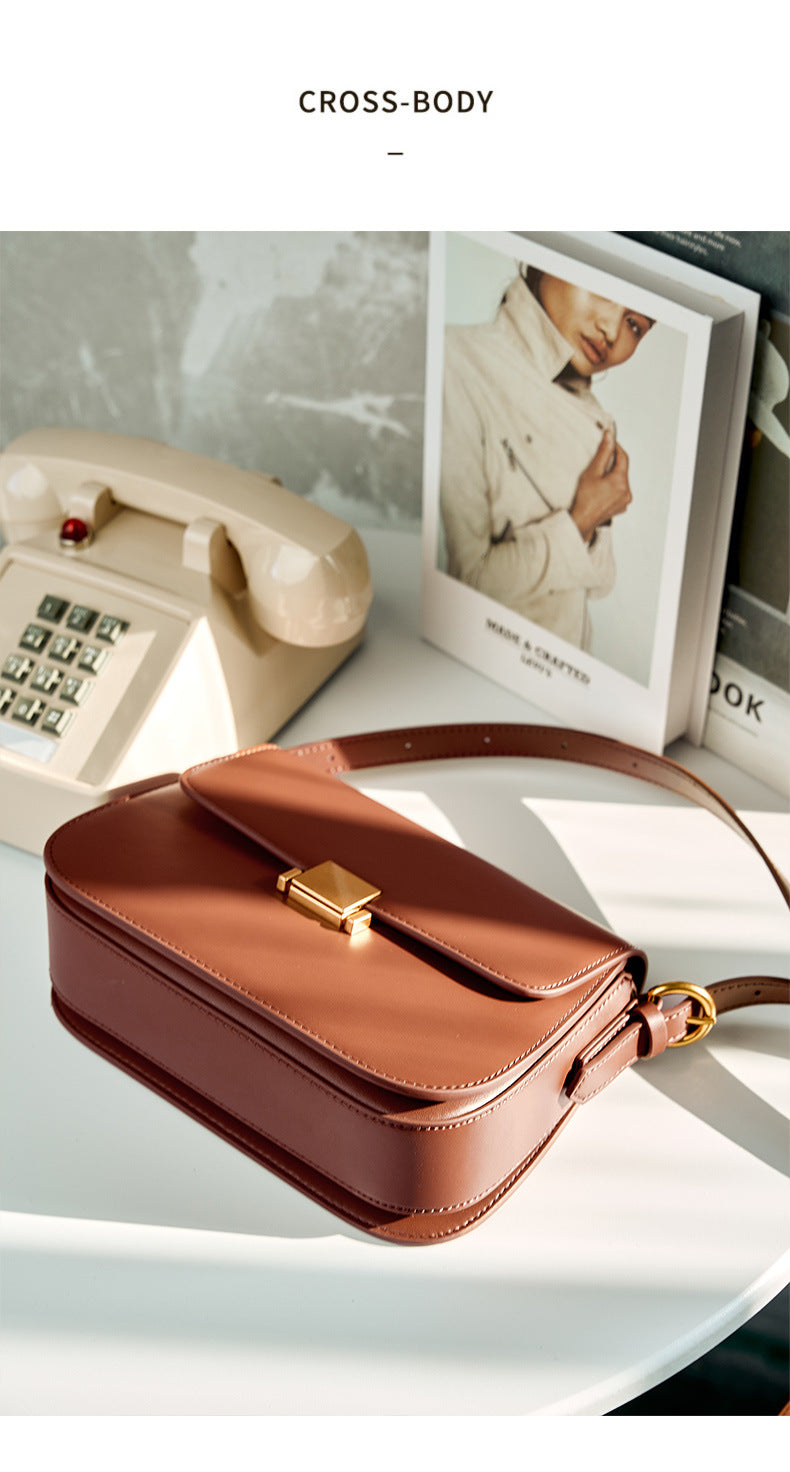 High-End Design Women's Bag 100% Genuine Leather Single Shoulder or Crossbody Bag Alberta