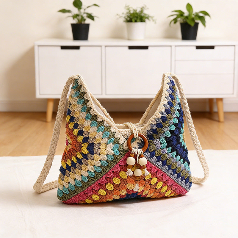 Designed Women's 100% Cotton Single Shoulder or Crossbody Woven Bag Saint-Tropez