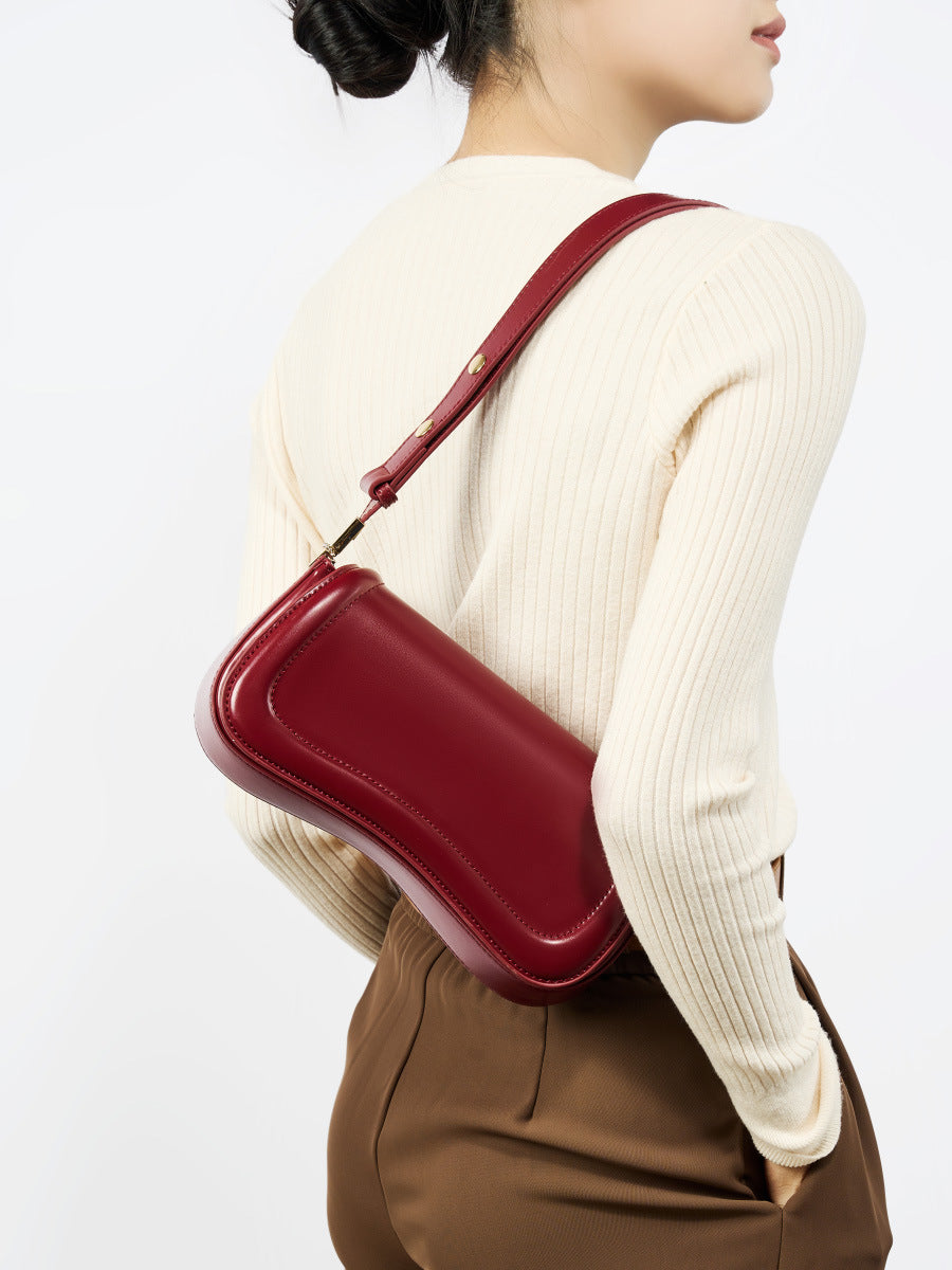 High-End Design Women's 100% Genuine Leather Single Shoulder Tofu Bag Arkansas