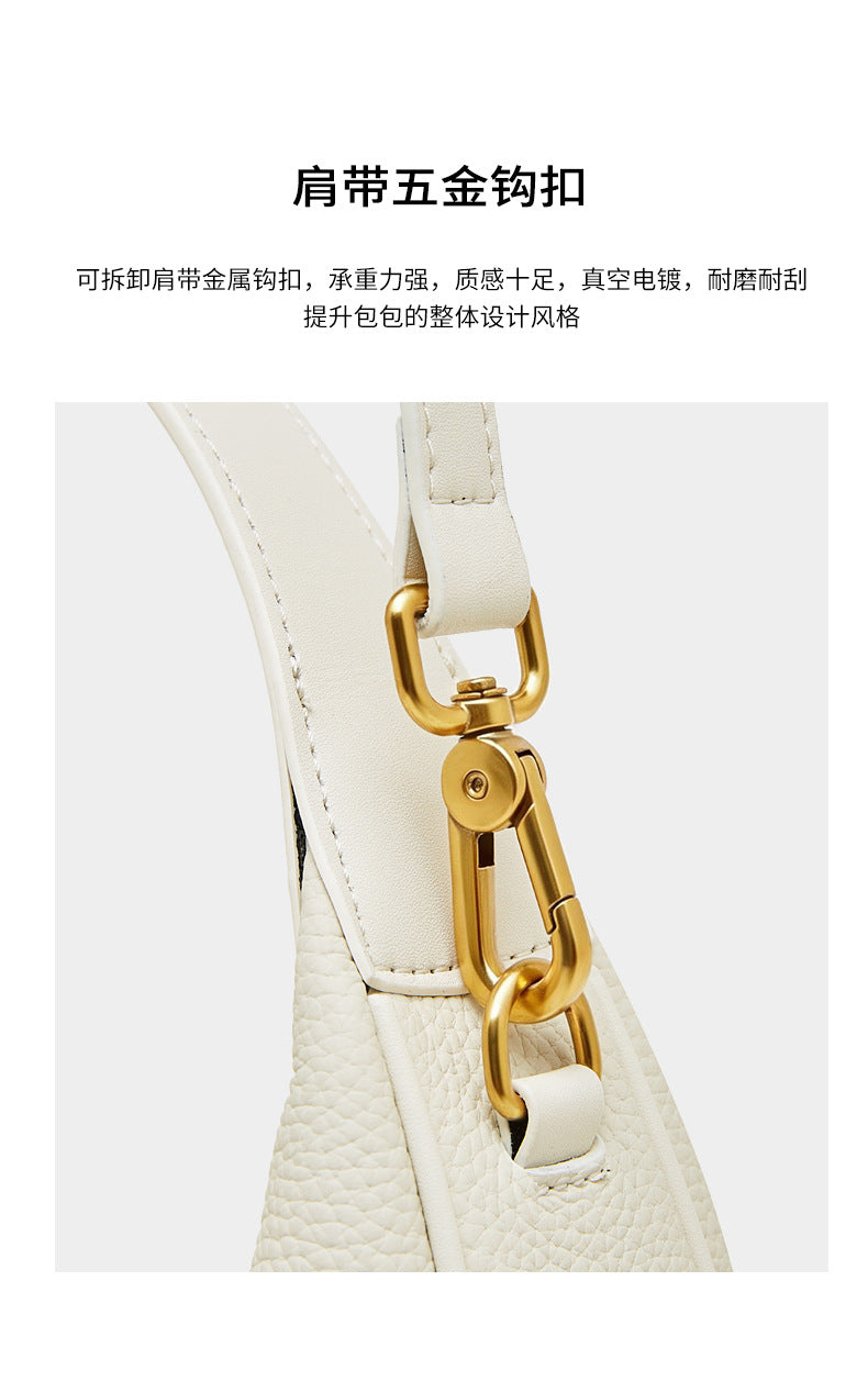 High-End Design Women's 100% Genuine Leather Single Shoulder Dumpling Bag Santa Ana