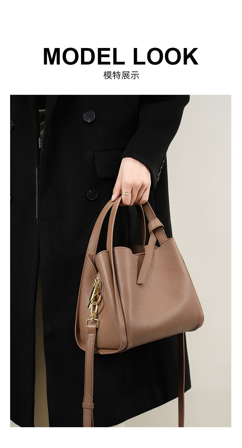 High-End Design Women's Bag 100% Genuine Leather Single Shoulder or Crossbody Bag Washington