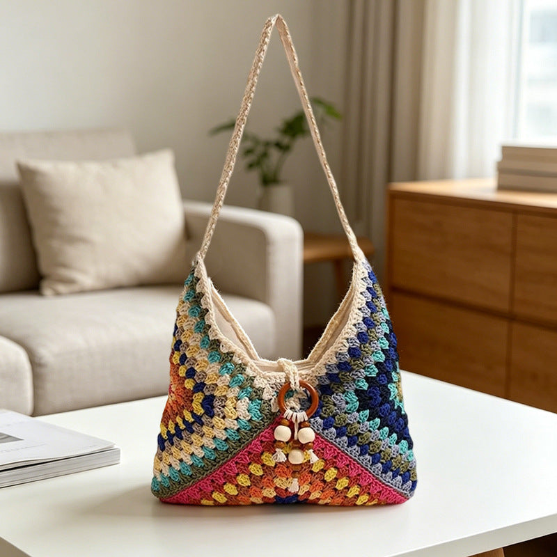 Designed Women's 100% Cotton Single Shoulder or Crossbody Woven Bag Saint-Tropez