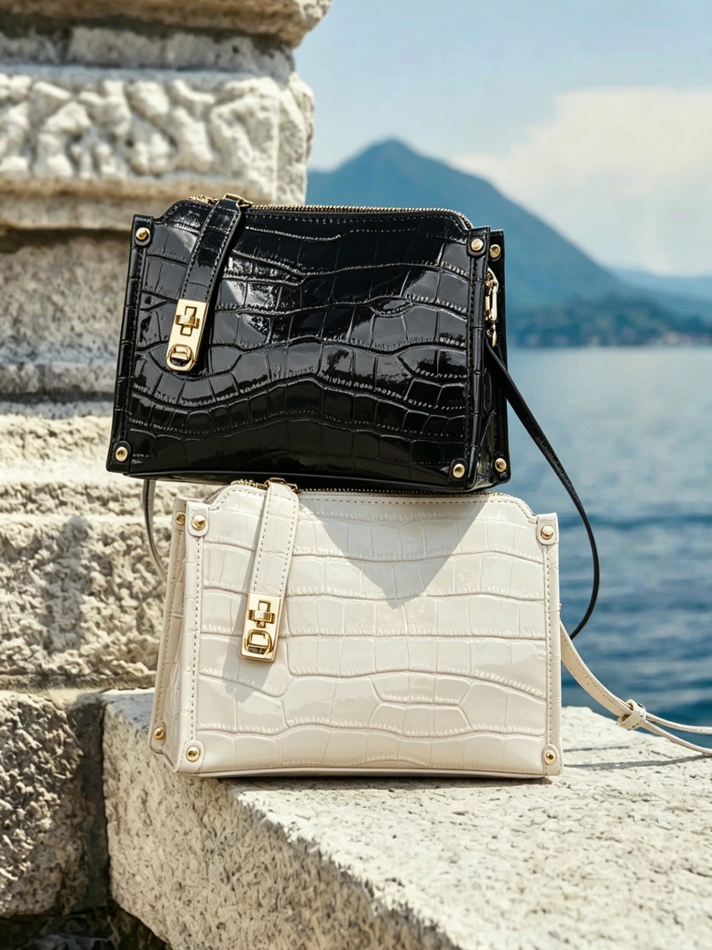 Design Women's Bag 100% Genuine Leather Single Shoulder or Crossbody Bag Island