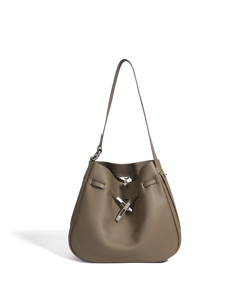 High-End Design Women's 100% Genuine Leather Single or Across Shoulder Tote Bag Paola